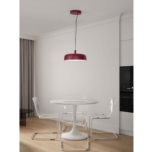 Nova Luce Bordo rdeča aluminijasta LED zatemnitvena viseča svetilka &amp;oslash; 40 cm Noelia &amp;ndash; Slike