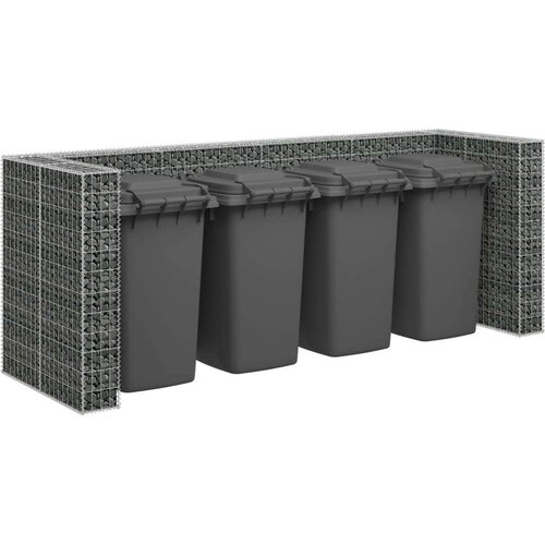 vidaXL Gabionska stena za ko&scaron;e za smeti pocinkano jeklo 320x100x120 cm Cene