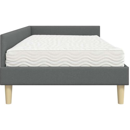  Kutni krevetni okvir s madracem Ostalo 2 pcs Siva tkanina Slike