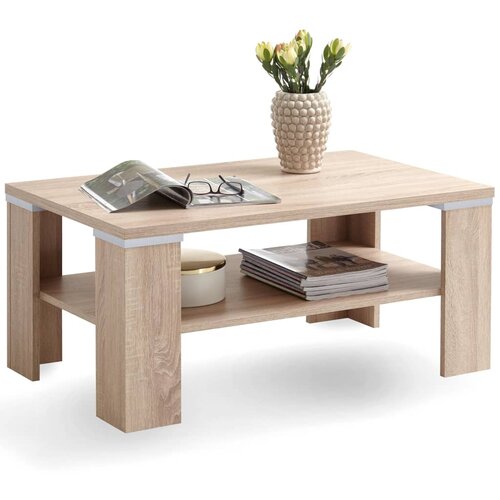 FMD Klubska mizica s polico 100x60x46 cm hrast Cene