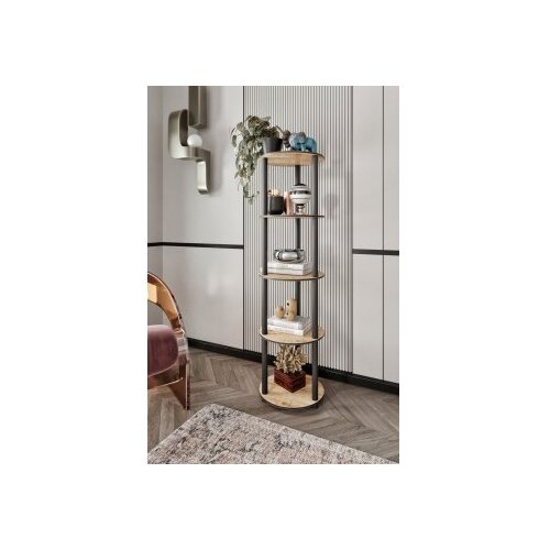 Hanah home Polica za knjige Bookcase 5 Tiers Round Hrast Cene