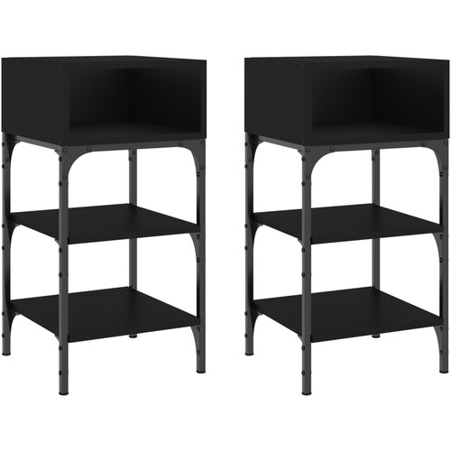 Maison Chic Dvo delni komplet Nočne omarice - Nočne mize črna 35x34,5x70 cm inženirski les, (21687114) Slike