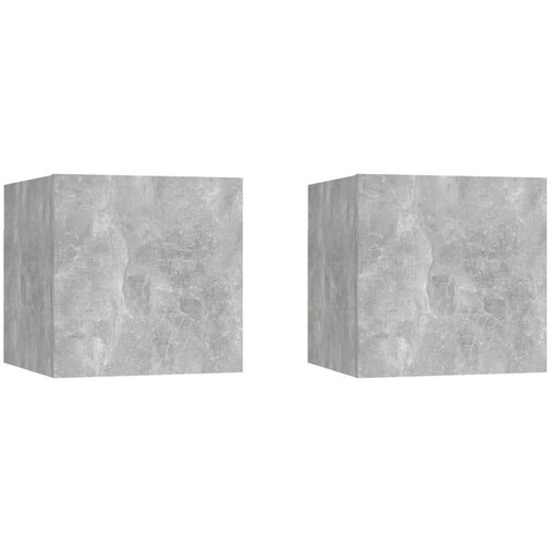 Noćni ormarići 2 kom siva boja betona 30 5x30x30 cm od iverice Slike