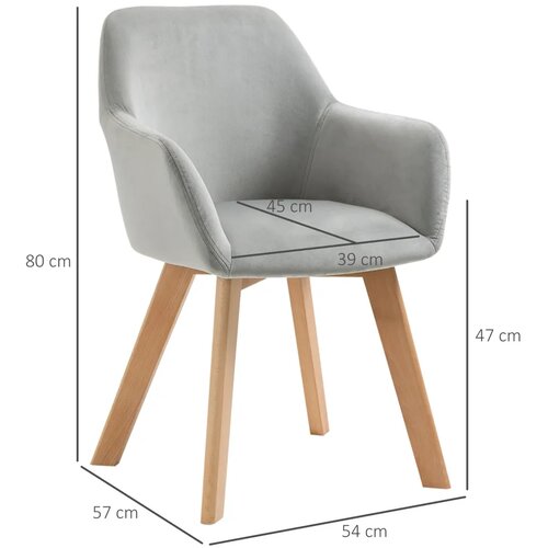  Set od 2 stolice blagovaonske stolice bar&amp;scaron;unasti izgled drvene noge 54 cm x 57 cm x 80 cm siva + prirodna boja Slike