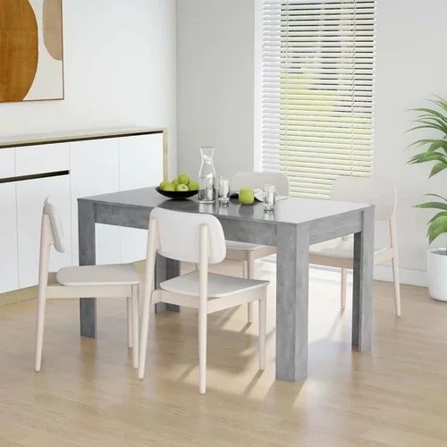  Blagovaonski stol siva boja betona 140x74 5x76 cm od iverice