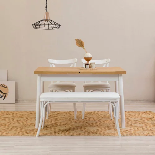 HANAH HOME Set stolova i stolica (4 komada), Bijela boja