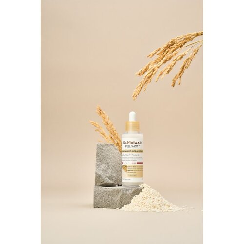 Dr. Melaxin Peel Shot Exfoliating White Rice Ampoule eksfolijacijski serum za piling za sjaj i zaglađivanje kože lica 80 ml Slike