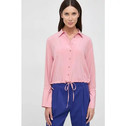 Liviana Conti Svilena košulja boja: ružičasta, regular, s klasičnim ovratnikom