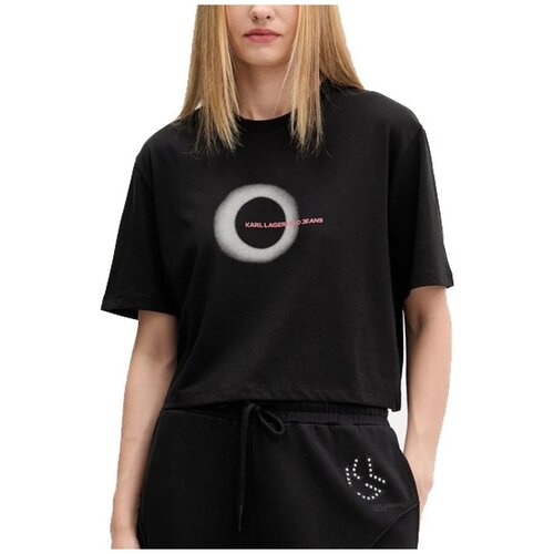 Karl Lagerfeld Majice & Polo majice KLJ BOXY ECLIPSE GRAPHIC T Črna Cene