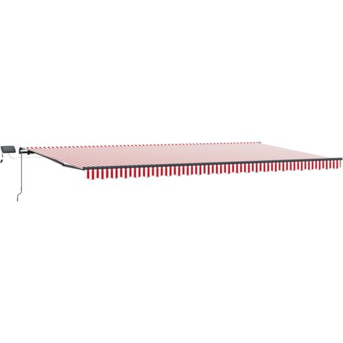 vidaXL Ručna uvlačiva tenda s LED crveno-bijelim prugama 600x300 cm Cene