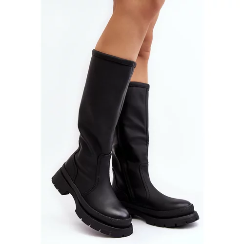 Kesi Black women's insulated flat heel boots Desiren