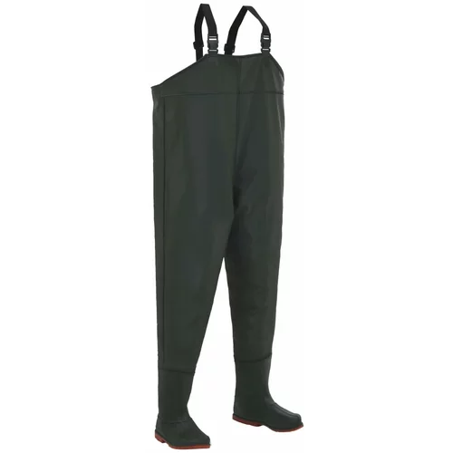 vidaXL Ribiške hlače s škornji zelene velikost 41