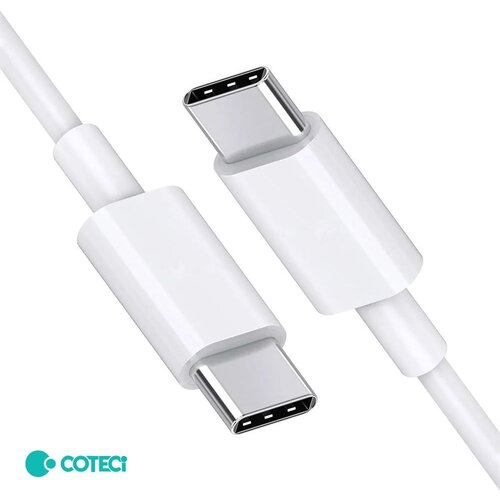  Data kabl Coteci 32117 5A 60W 40 Gps PD Type C na Type C beli 2m Slike