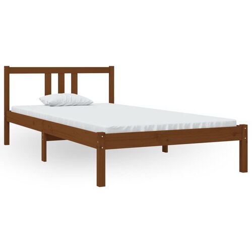 Maison Chic Posteljni okvir - Enojna postelja - Postelja za odrasle medeno rjav iz trdnega lesa 100x200 cm-J8833, (21759807) Slike