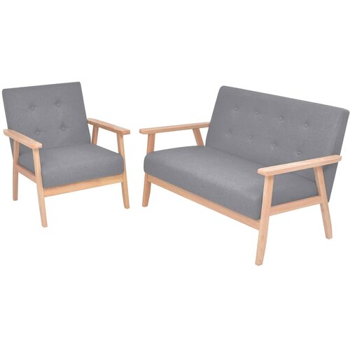  2-dijelni set sofa od tkanine svjetlosivi Cijene