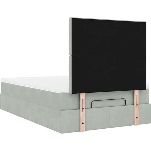 VidaXL okvir kreveta s madracima svijetlosivi 120x200cm bar&amp;scaron;unasti Slike
