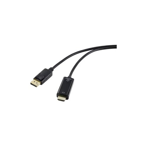 Renkforce DisplayPort / HDMI adapterski kabel DisplayPort utikač, HDMI A utikač 3.00 m crna RF-5179190 PVC obloga DisplayPort kabel Cijene