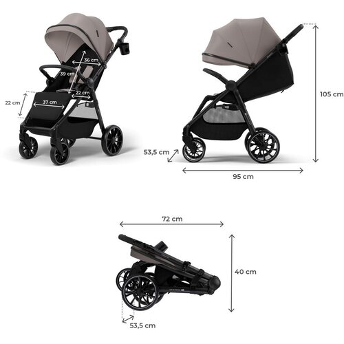 Kinderkraft KOLICA ZA BEBE GRANDE 2 BEIGE Slike