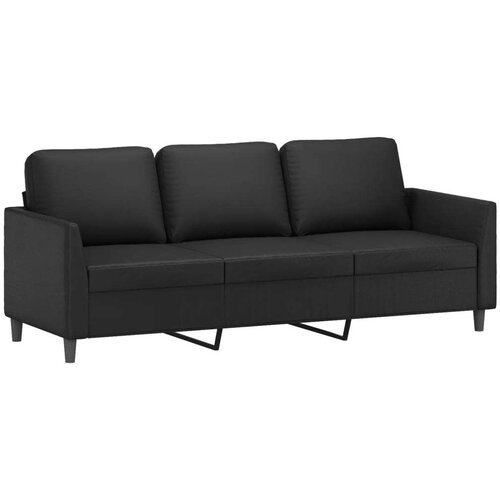  Trosjed s tabureom crni 180 cm od umjetne kože Slike