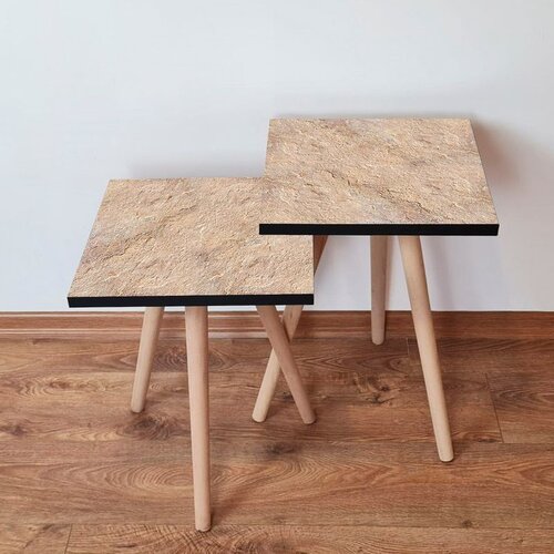 Hanah home 2Shp389 - Beige Beige Nesting Table (2 Pieces) Cene