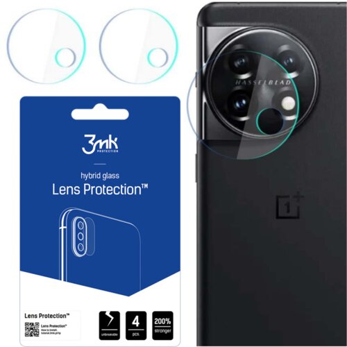 3mk ONEPLUS 11 5G ZA&amp;Scaron;ČITA ZA LEČE OVITEK IZ KALJENEGA STEKLA ZA TELEFON, (21966615) Slike