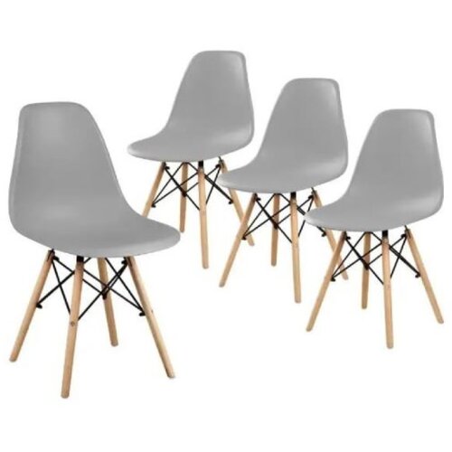 LemonPlanet Set plastičnih trpezarijskih stolica 4 kom Aurora siva Lemon 25-KS007SET Slike