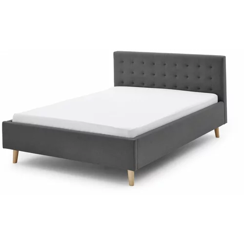 Meise Möbel Sivi tapecirani bračni krevet 180x200 cm Paros -