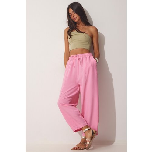  Women&amp;#039;s Pink Linen Baggy Baggy Pants Slike