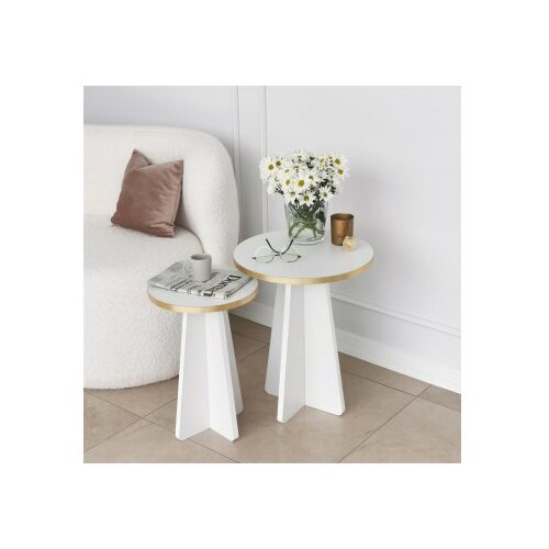 Hanah home set stolova mushroom 2 gold white Slike