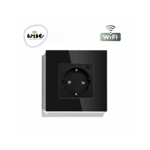 Wise Wifi pametna utičnica ugradna, stakleni panel crna WU0003 Cene