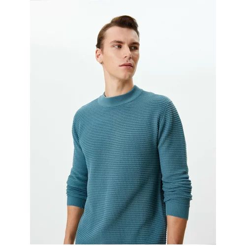 Koton Slim Fit Sweater Knitwear Basic Crew Neck Textured