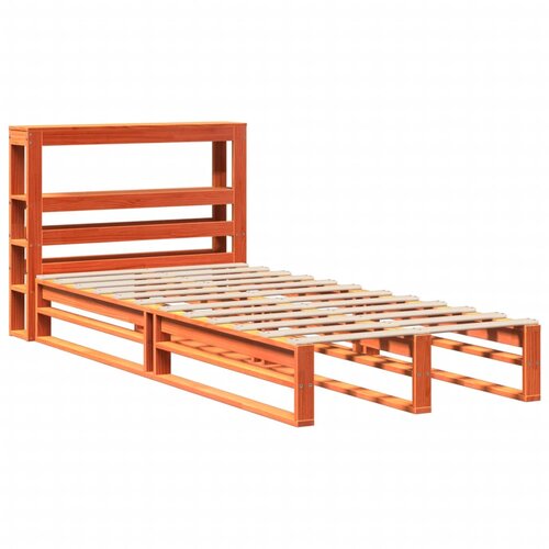 vidaXL Posteljni okvir z vzglavjem voščeno rjava 90x190 cm borovina, (21322581) Cene