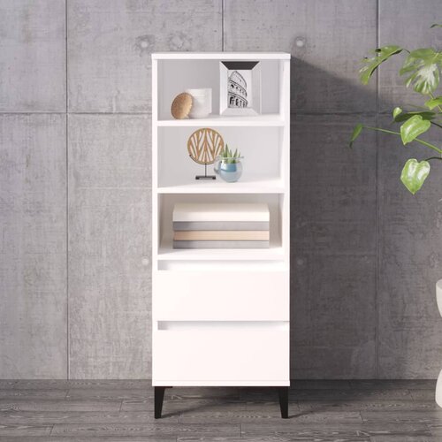 vidaXL Visoka omara Bela 40x36x110 cm inženirski les Cene