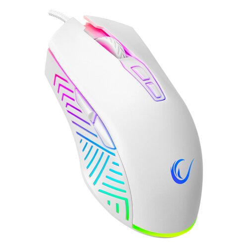 Rampage Miš gaming SMX-G68 SPEAR Full RGB 7200DPI White 7D Macro Gaming Mouse Cene