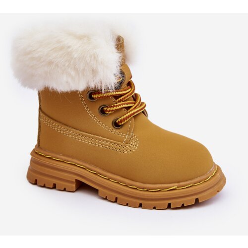 Boto Children's Trapper Boots with Zip and Faux Fur Camel Gerande Cene