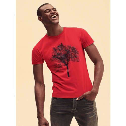 Fruit Of The Loom Red men's t-shirt in combed cotton Iconic with sleeve Slike