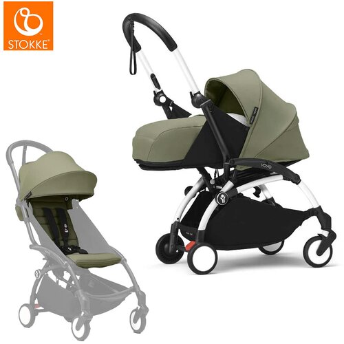 Stokke yoyo³ otroški voziček 2v1 newborn pack 0+ olive (white frame) Cene