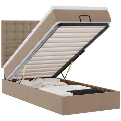 Maison Chic Otomanski Posteljni okvir - Enojna postelja - Postelja za odrasle z vzmetnico kapučino 90x190 cm-J2246, (21775860) Slike