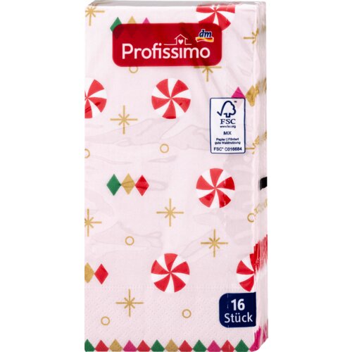 Profissimo troslojne salvete, praznični motivi, 33x33cm 16 kom Slike