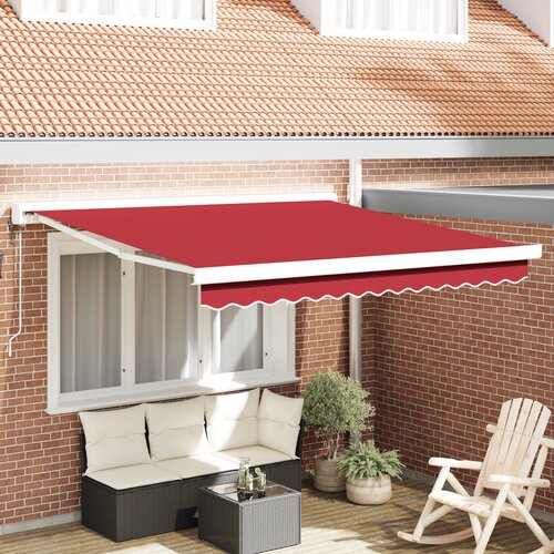 VidaXL Avtomatska retraktibilna tenda rdeča 300x250 cm, Tenda za zamenjavo tkanine za okvir 3x2,5 m rdeča Slike