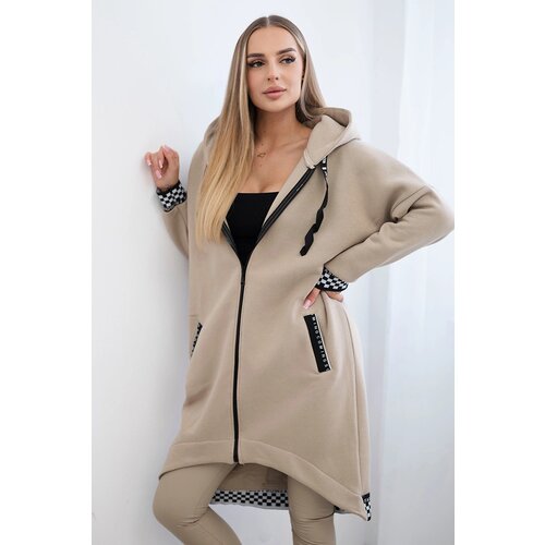 Kesi Light beige zip-up sweatshirt Cene