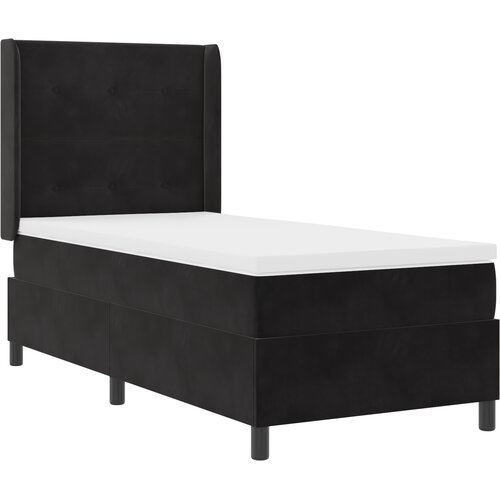 vidaXL Box spring krevet s madracem Crna 90 x 200 cm Baršun Cene