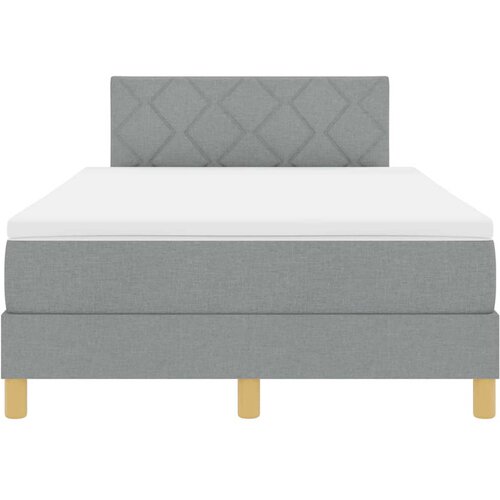  LED Box Spring Krevet Svijetlo siva 120 x 200 cm tkanina Slike
