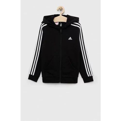 Adidas Otroški pulover U 3S FL FZ črna barva, s kapuco