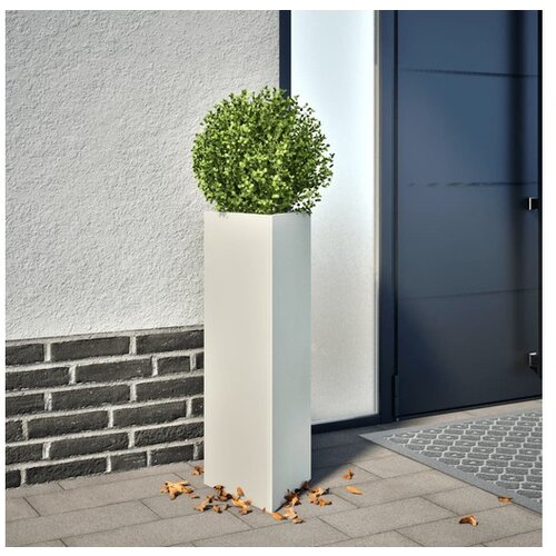 VidaXL vrtno korito bela trikotna 30x26x75 cm jeklo Slike