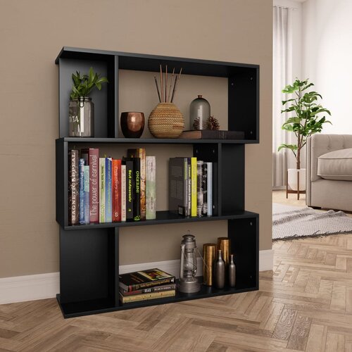 VidaXL Ormarić za knjige / sobna pregrada crni 80 x 24 x 96 cm iverica Slike