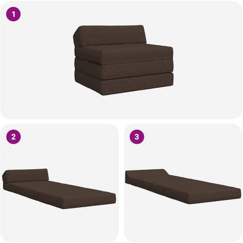 SOFA na razvlačenje Sivosmeđa 200 x 70 x 10 cm Tkanina Slike