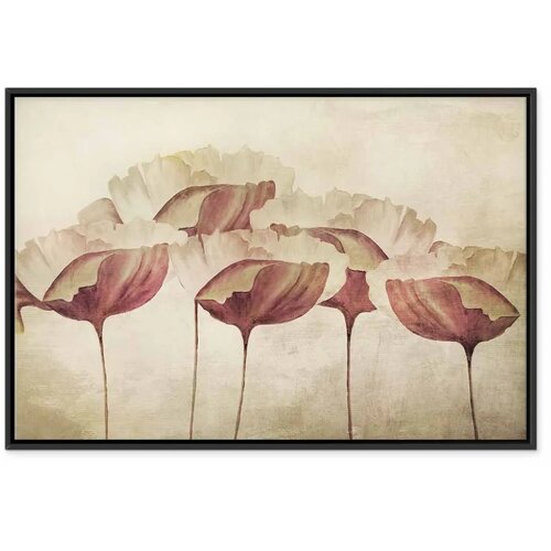  Slika - Flowers in Beige (1 Part) Wide 90x60 Slike