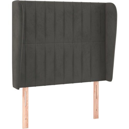 Maison Chic vzglavna omarica - nočna omarica - posteljna omarica z u&amp;scaron;esi temno sivo 103x23x118/128 cm žamet, (21709024) Slike