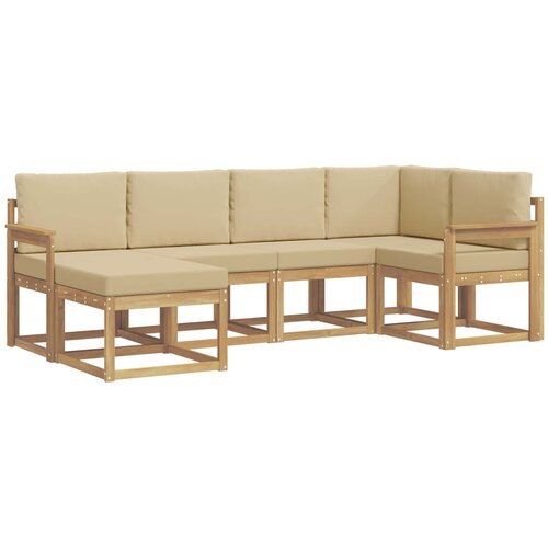 vidaXL Zunanja garnitura za sedenje 6 pcs Bela in bež Poliester, (5000281922) Cene